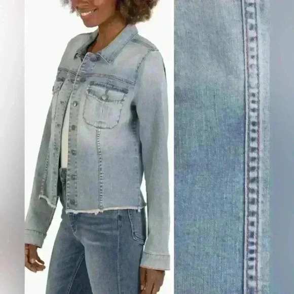 For‎ the Republic Kara Frayed Denim Jacket size  S Blue Frayed Cotton - Picture 7 of 7